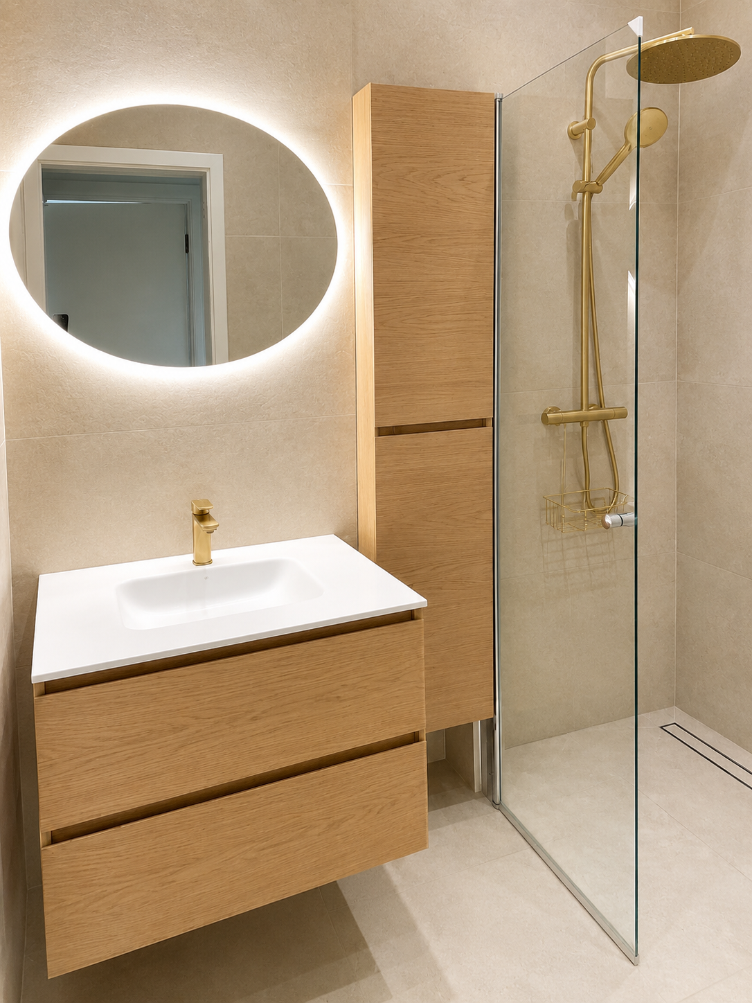 Salle de bain moderne minimaliste — Uccle